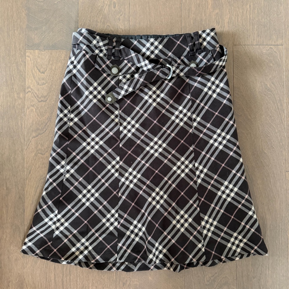 Burberry Brown and Beige Plaid A-Line Skirt London | Size 36